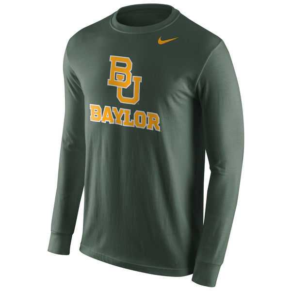 Baylor Bears Nike Cotton Logo Long Sleeve WEM T-Shirt - Green,We sell and wholesale Baylor Bears Nike Cotton Logo Long Sleeve WEM T-Shirt - Green on line form chian!